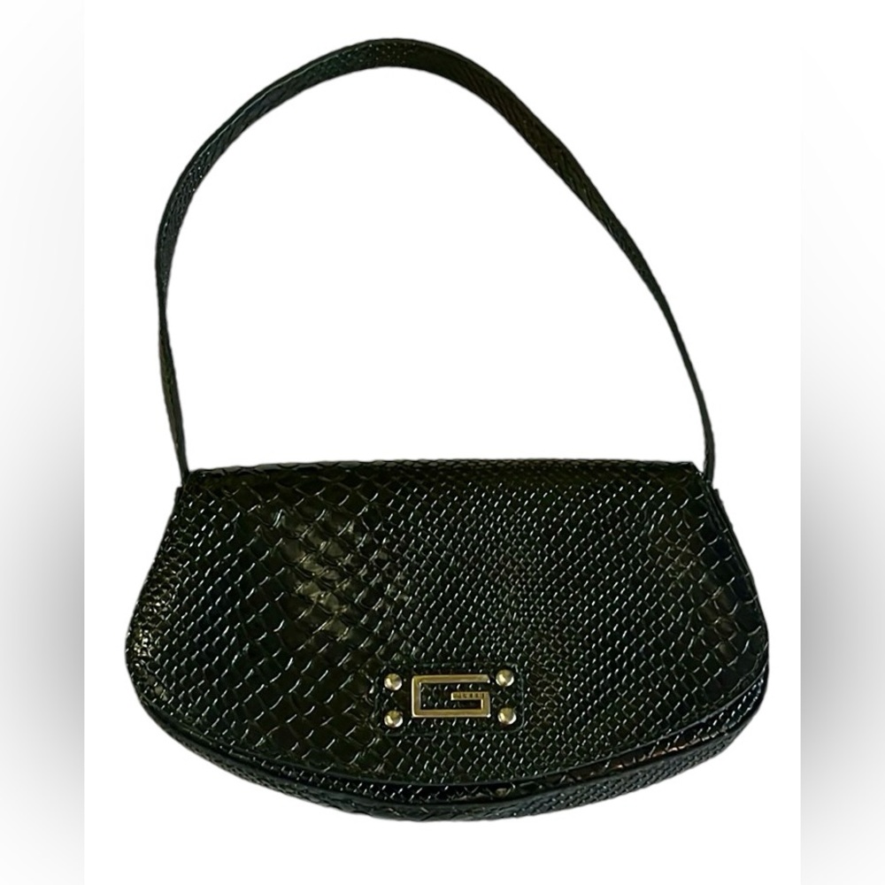 Guess Retro Black Snakeskin Shoulder Bag - Picture 1 of 5